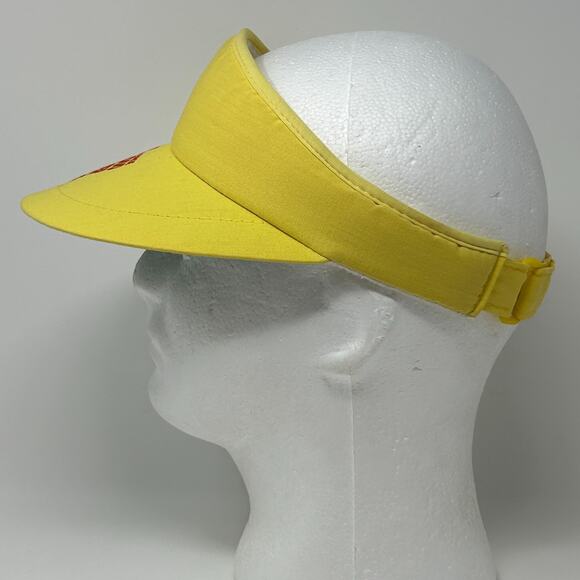 Vintage Pepsi Challenge 10000 Meter Series Visor Hat Cap Yellow 80s Strapback - Picture 6 of 9